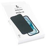 iPhone 15 Lippa 2-i-1 Wallet Flip Deksel - Svart