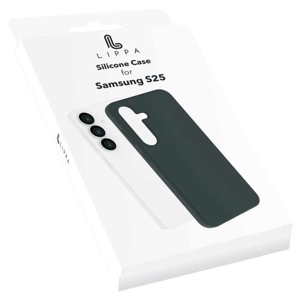 Samsung Galaxy S25 Lippa Silikon Deksel - Svart
