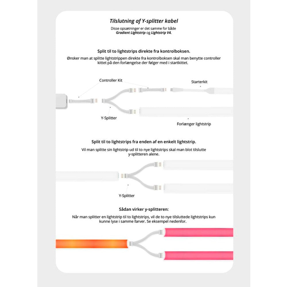 Light Solutions - Philips Hue LightStrip V4 Kabel - 1m - 1 stk - Hvit