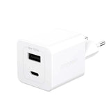 empower by PanzerGlass Turbo 35W Vegglader m. 1x USB-A & 1x USB-C – Silver White