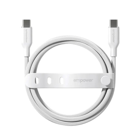 empower by PanzerGlass Racing 60W USB-C til USB-C Kabel – 1.2m – Silver White