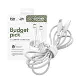 empower by PanzerGlass Racing 60W USB-C til USB-C Kabel – 1.2m – Silver White