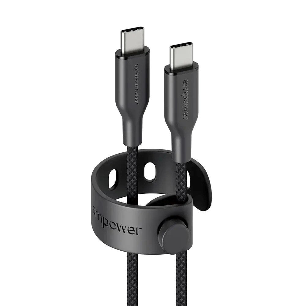 empower by PanzerGlass Racing 60W USB-C til USB-C Kabel – 2m – Space Black