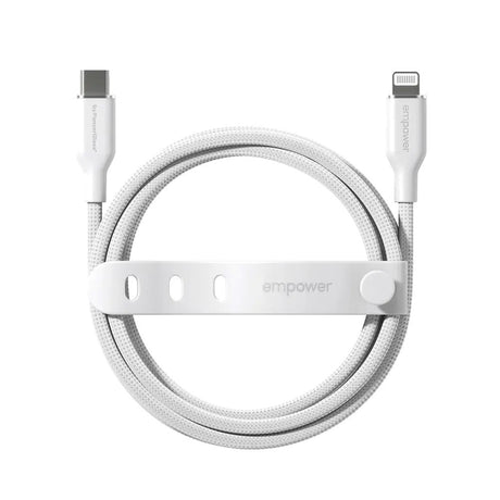 empower by PanzerGlass Racing 60W USB-C til Lightning Kabel – 1.2m – Silver White