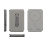 empower by PanzerGlass empower Bank m. Spin Stand - 5000 mAh - Qi2 / MagSafe Kompatibel - Titanium