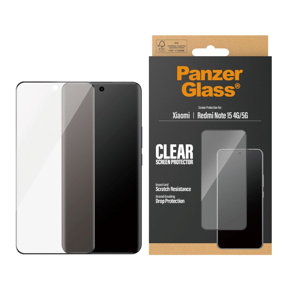 Xiaomi Redmi Note 15 (5G) PanzerGlass Skjermbeskyttelsesglass - Ultra Wide Fit - Gjennomsiktig
