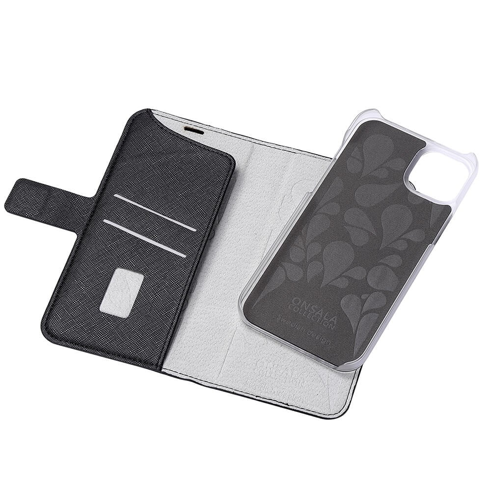 Onsala iPhone 14 Plus ONSALA Fashion Collection PU Skinn Flipdeksel med Magnet & Lommebok - Midnight Black