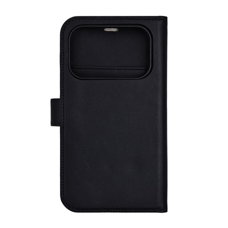 RadiCover Exclusive iPhone 17 Pro 2-in-1 Anti Stråling Ekte Skinn Flip Deksel med Lommebok - MagSafe Kompatibel - Svart