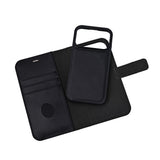 RadiCover Exclusive iPhone 17 Pro 2-in-1 Anti Stråling Ekte Skinn Flip Deksel med Lommebok - MagSafe Kompatibel - Svart