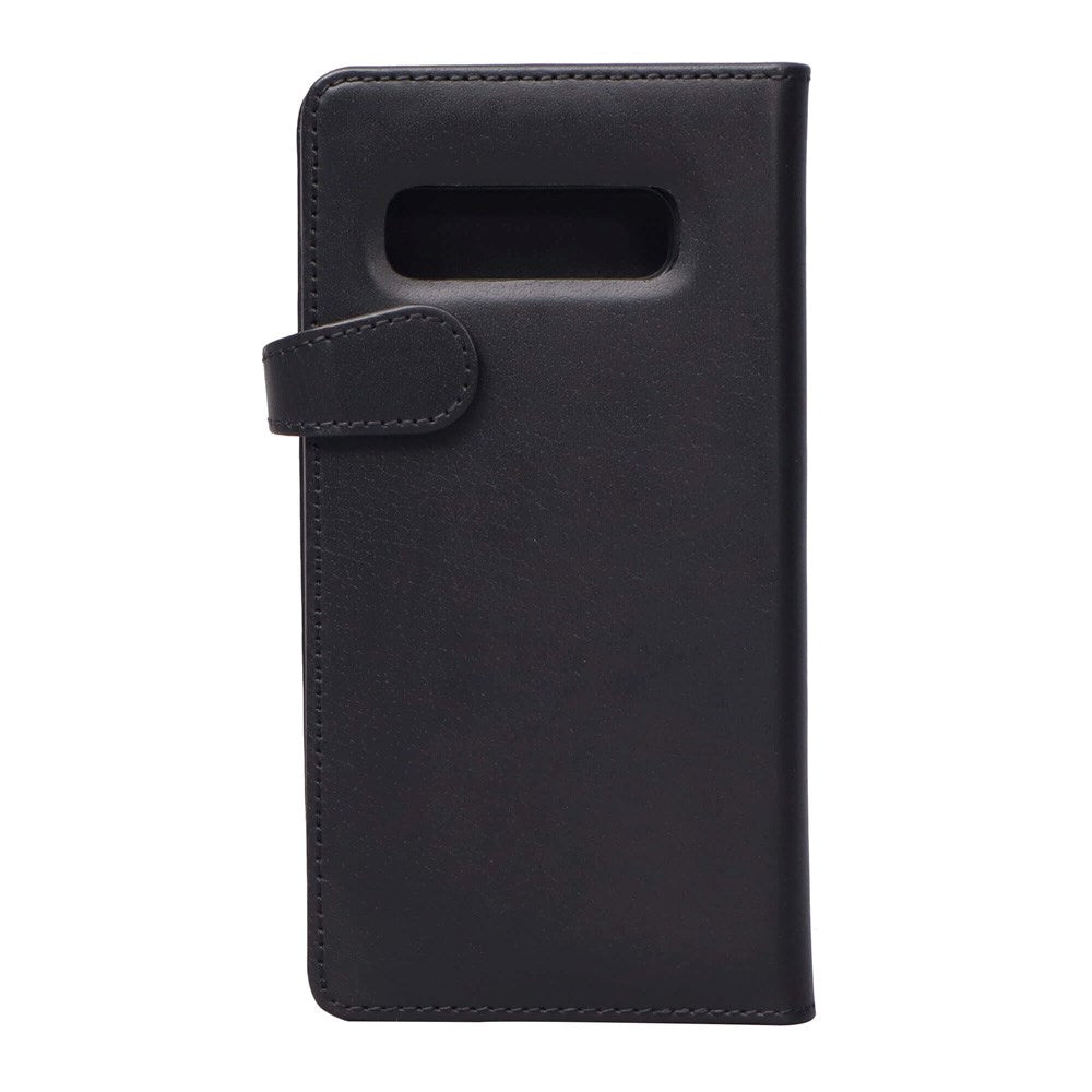 Samsung Galaxy S10+ (Plus) Buffalo 2-i-1 Ekte Skinn Flip Deksel - Svart