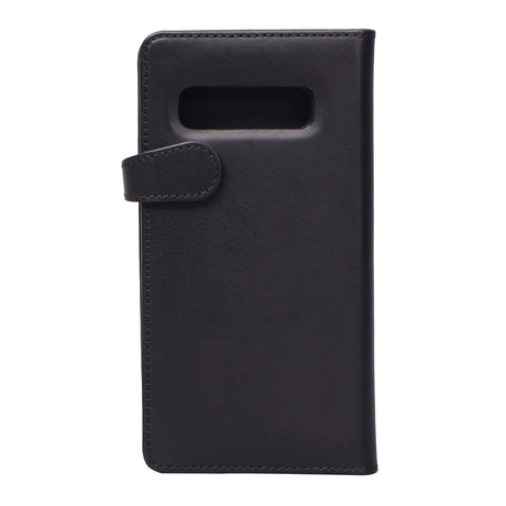 Samsung Galaxy S10+ (Plus) Buffalo 2-i-1 Ekte Skinn Flip Deksel - Svart