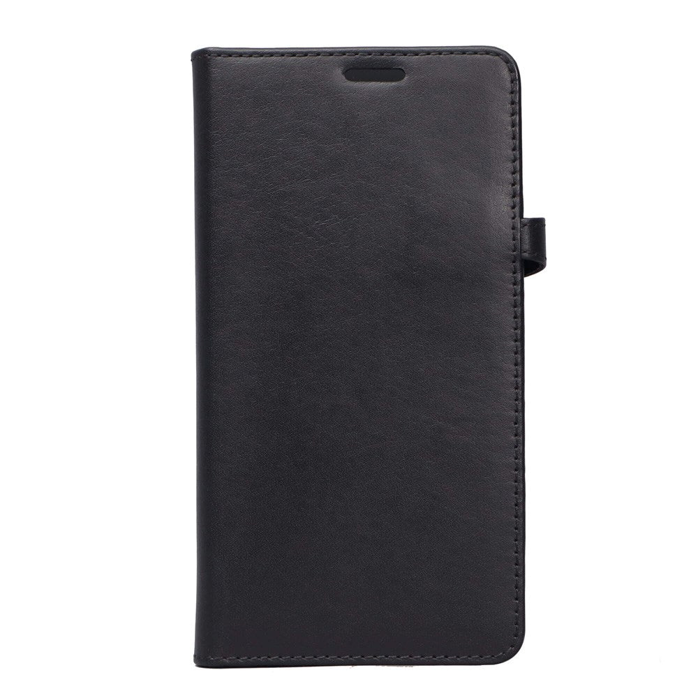Samsung Galaxy S10+ (Plus) Buffalo 2-i-1 Ekte Skinn Flip Deksel - Svart
