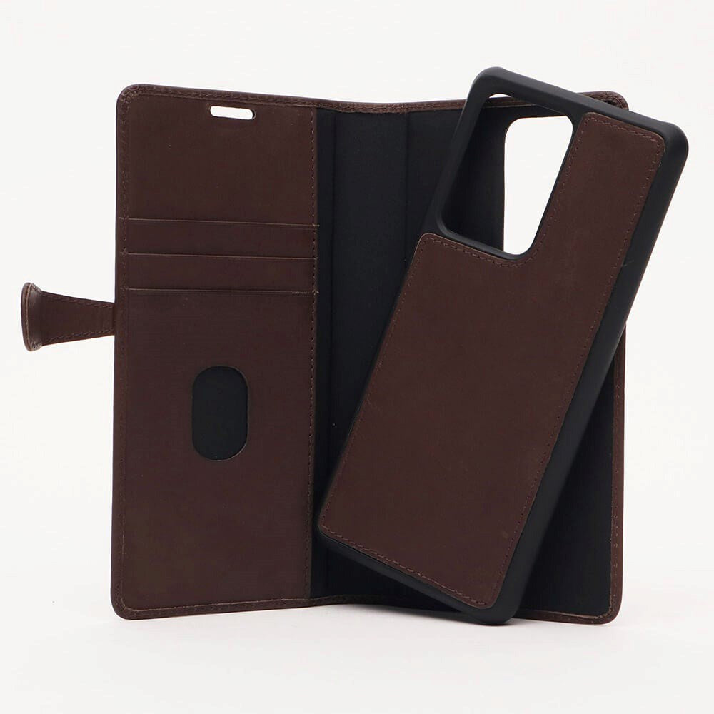 Samsung Galaxy S20 Ultra Buffalo 2-i-1 Ekte Skinn Flip Deksel - Brun