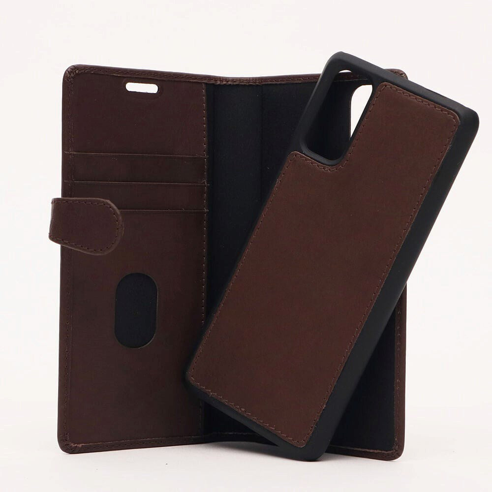 Samsung Galaxy S20 Buffalo 2-i-1 Ekte Skinn Flip Deksel - Brun