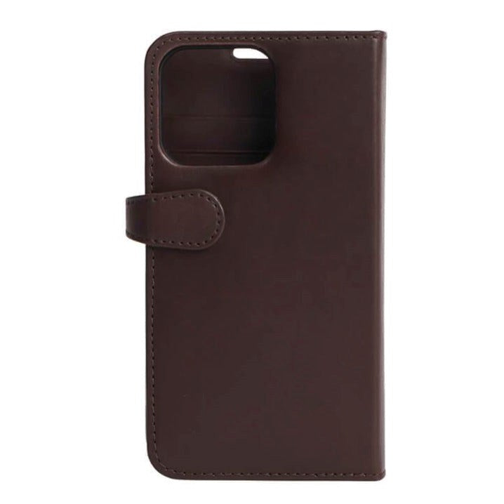 iPhone 13 Pro Buffalo Flip Deksel i Ekte Skinn med Lommebok & Magnetlås - Brun