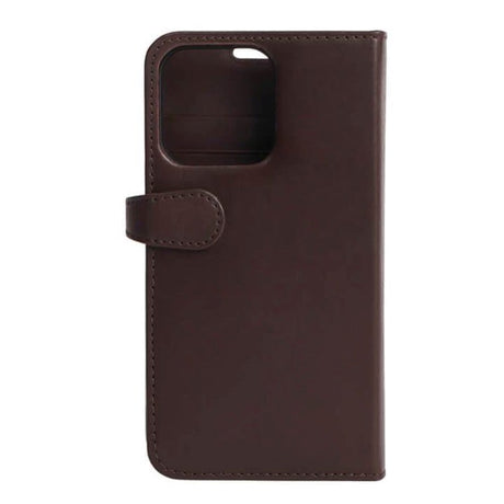 iPhone 13 Pro Buffalo Flip Deksel i Ekte Skinn med Lommebok & Magnetlås - Brun