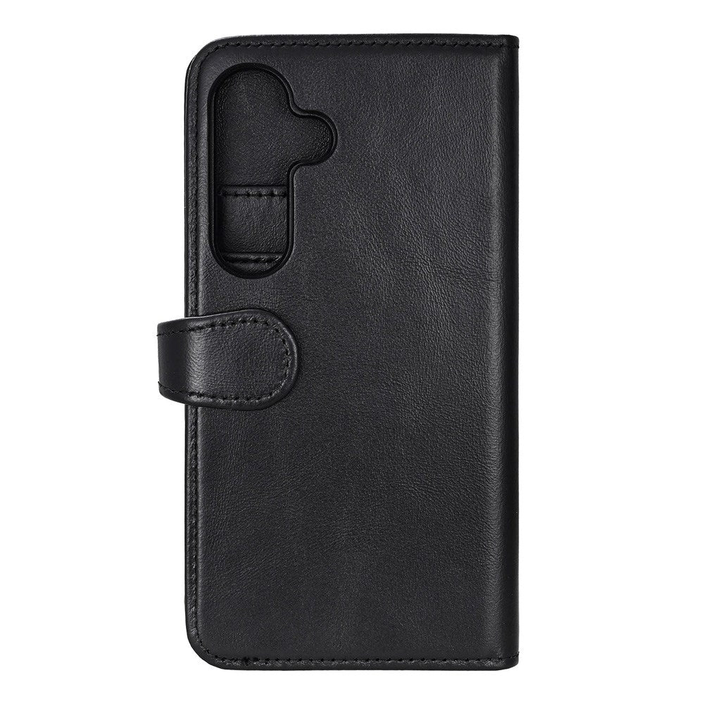 Samsung Galaxy S25 Buffalo 2-i-1 Magnet Flip-Deksel i Ekte Skinn med Lommebok - Svart
