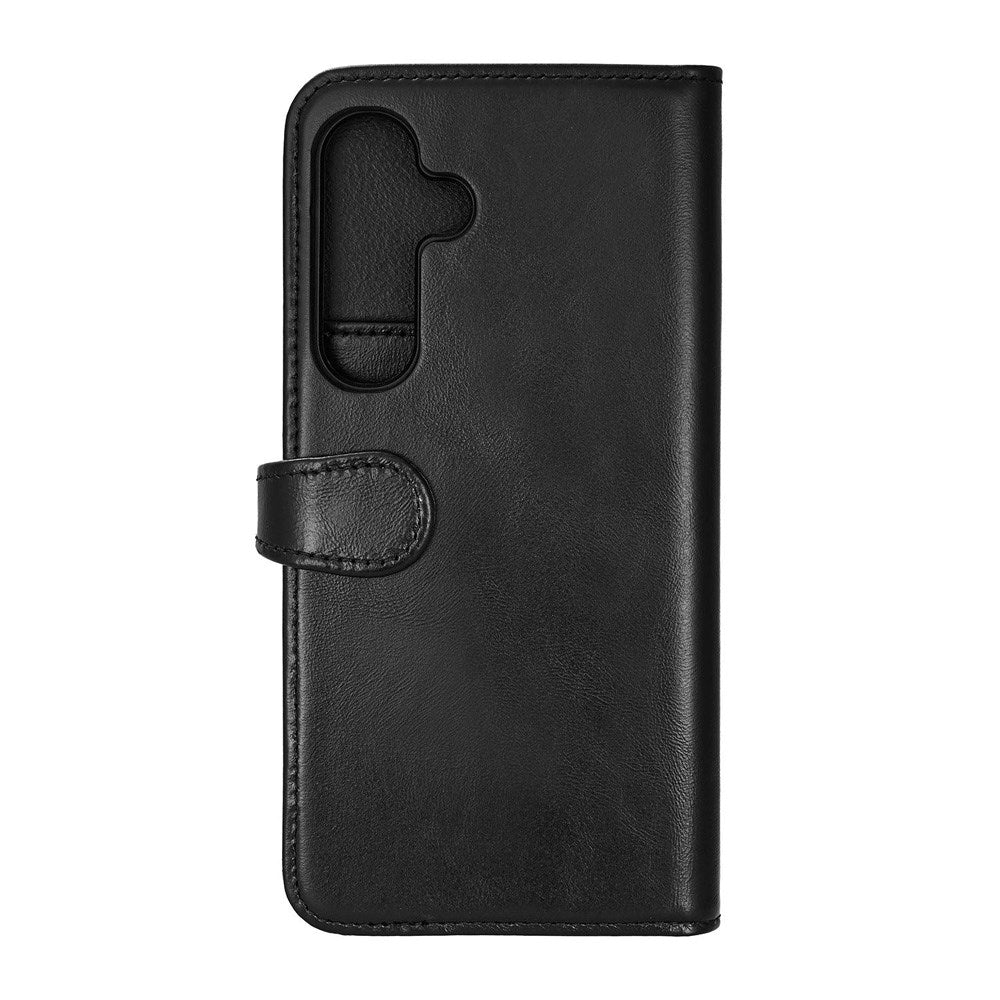 Samsung Galaxy S25+ (Plus) Buffalo 2-i-1 Magnet Flip-Deksel i Ekte Skinn med Lommebok - Svart