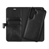 Samsung Galaxy S25+ (Plus) Buffalo 2-i-1 Magnet Flip-Deksel i Ekte Skinn med Lommebok - Svart
