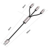 Tech-Protect Ultraboost 3-i-1 Lightning / USB-C / Micro-USB 3.5A-Kabel - 1 m - Grå