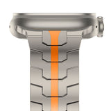 Apple Watch (42/44/SE/45/46/49mm) Tech-Protect Stainless Line Stål Klokkerem - Titanium / Oransje