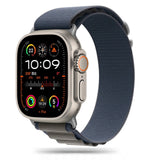 Apple Watch (44/SE/45/46/49mm) Tech-Protect Nylon Pro Klokkerem - Mørk Blå / Grå