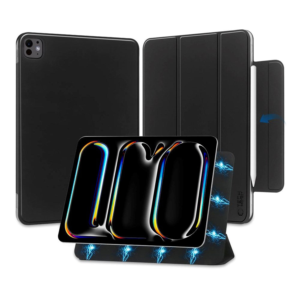 iPad Pro 13" (2025 / 2024) Tech-Protect Smartcase Magnetisk Deksel Tri-fold - Svart