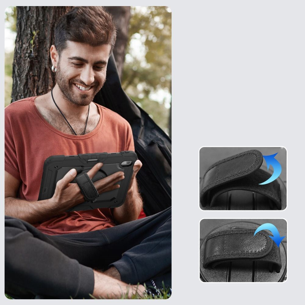 iPad Air 11" (2026 / 2025 / 2024) Tech-Protect Håndverker Deksel m. Beskyttelsesfilm, Håndholder & Skulderstropp - Svart