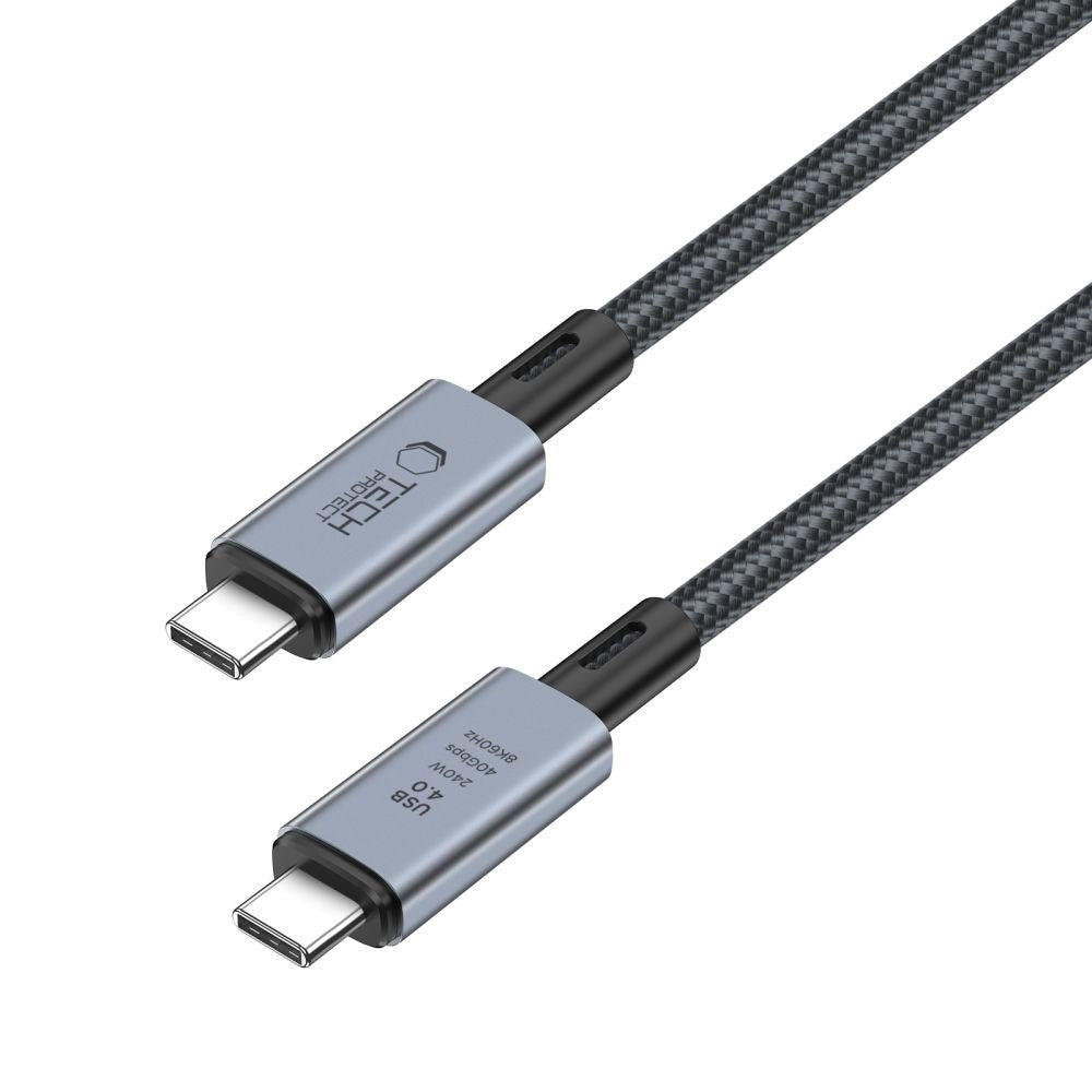 Tech-Protect Ultraboost 8K 40GBPS USB-C til USB-C Kabel PD 240W 2m - Svart