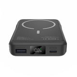 Tech-Protect LifeMag 10 000 mAh PowerBank med Integrert USB-C og Lightning Kabel og USB-A og USB-C Plugg - MagSafe Kompatibel - Svart