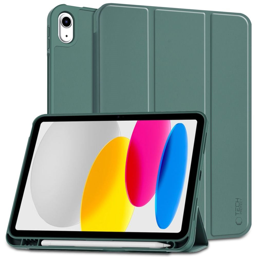 Tech-Protect iPad 11" (2025) / iPad 10.9" (2024/2022) SC Deksel m. Apple Pencil Holder - Mørkegrønn