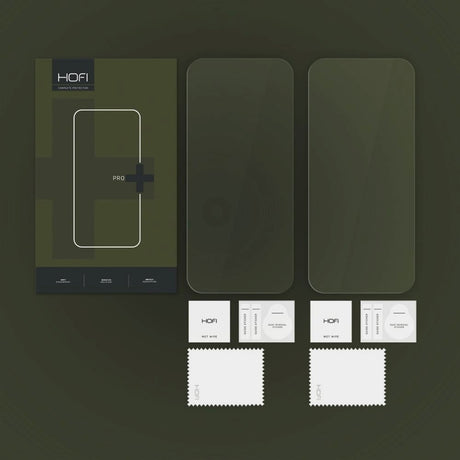 iPhone 17 Pro / 16 Pro Hofi Glass Pro+ Skjermbeskytter - 2 Stk. - Case Friendly - Gjennomsiktig