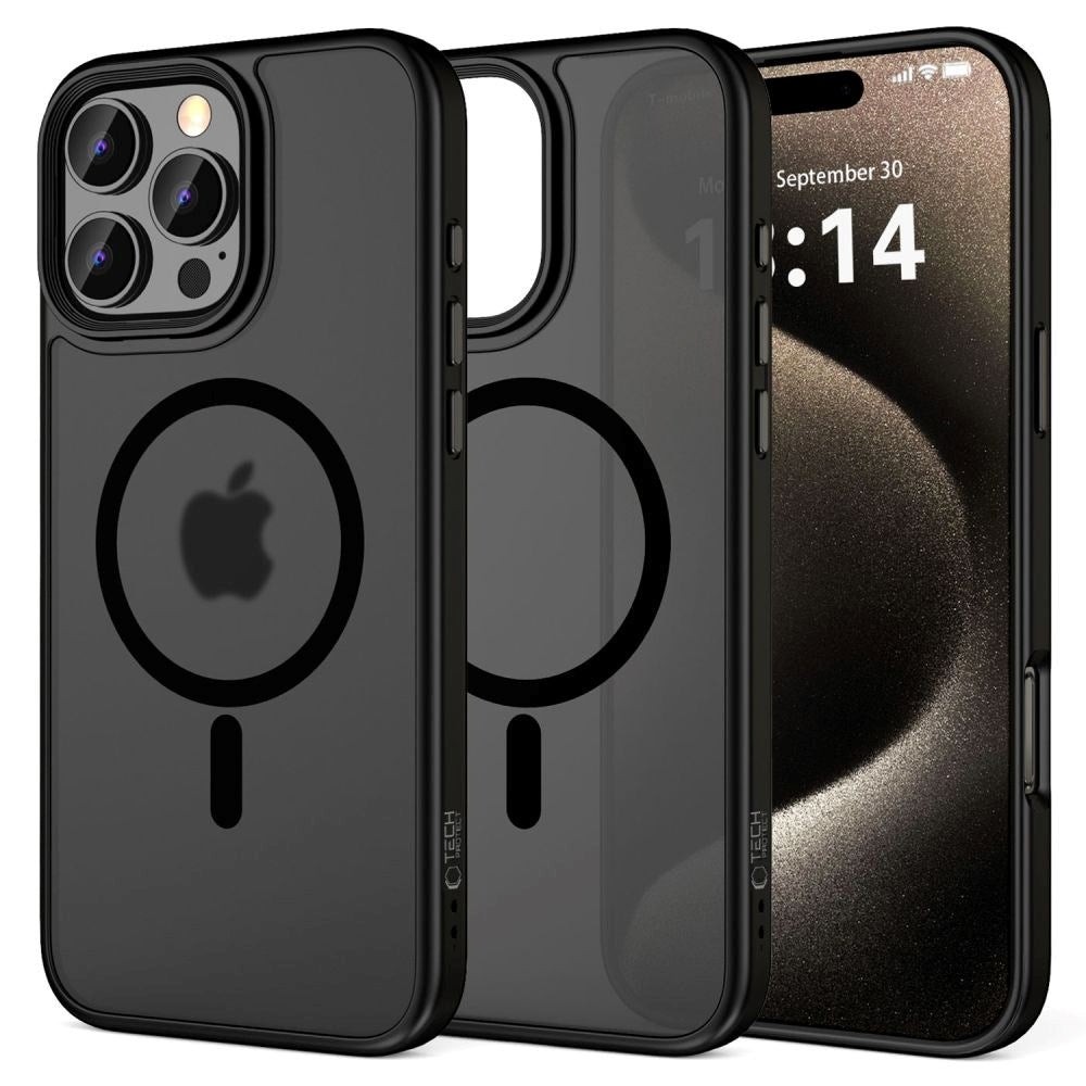 iPhone 16 Pro Tech-Protect MagMat Deksel - MagSafe Kompatibel - Matt Svart