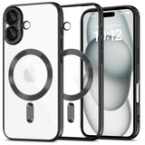 iPhone 16 Tech-Protect Magmat Deksel - MagSafe Kompatibel - Gjennomsiktig / Glanset Svart