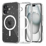 iPhone 16 Tech-Protect Flexair Hybrid Deksel - MagSafe Kompatibel - Gjennomsiktig / Glitter