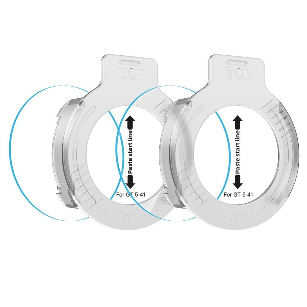 Huawei Watch GT 5 (41mm) Tech-Protect Easy Set+ Skjermbeskyttelsessett med Monteringsramme - 2 stk. - Gjennomsiktig