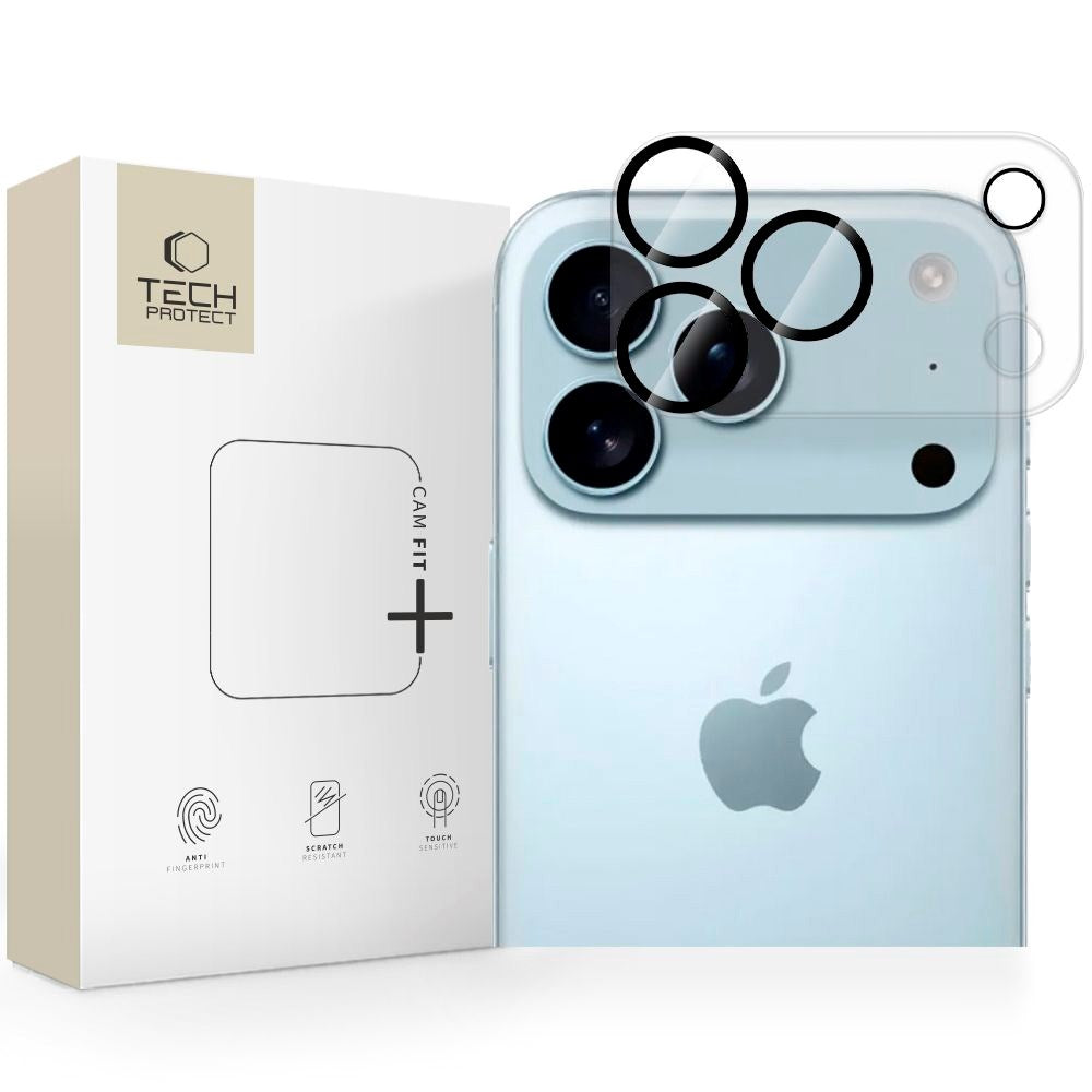 iPhone 17 Pro Max Tech-Protect Cam Fit+ Kameralinsebeskyttelsesglass - Gjennomsiktig