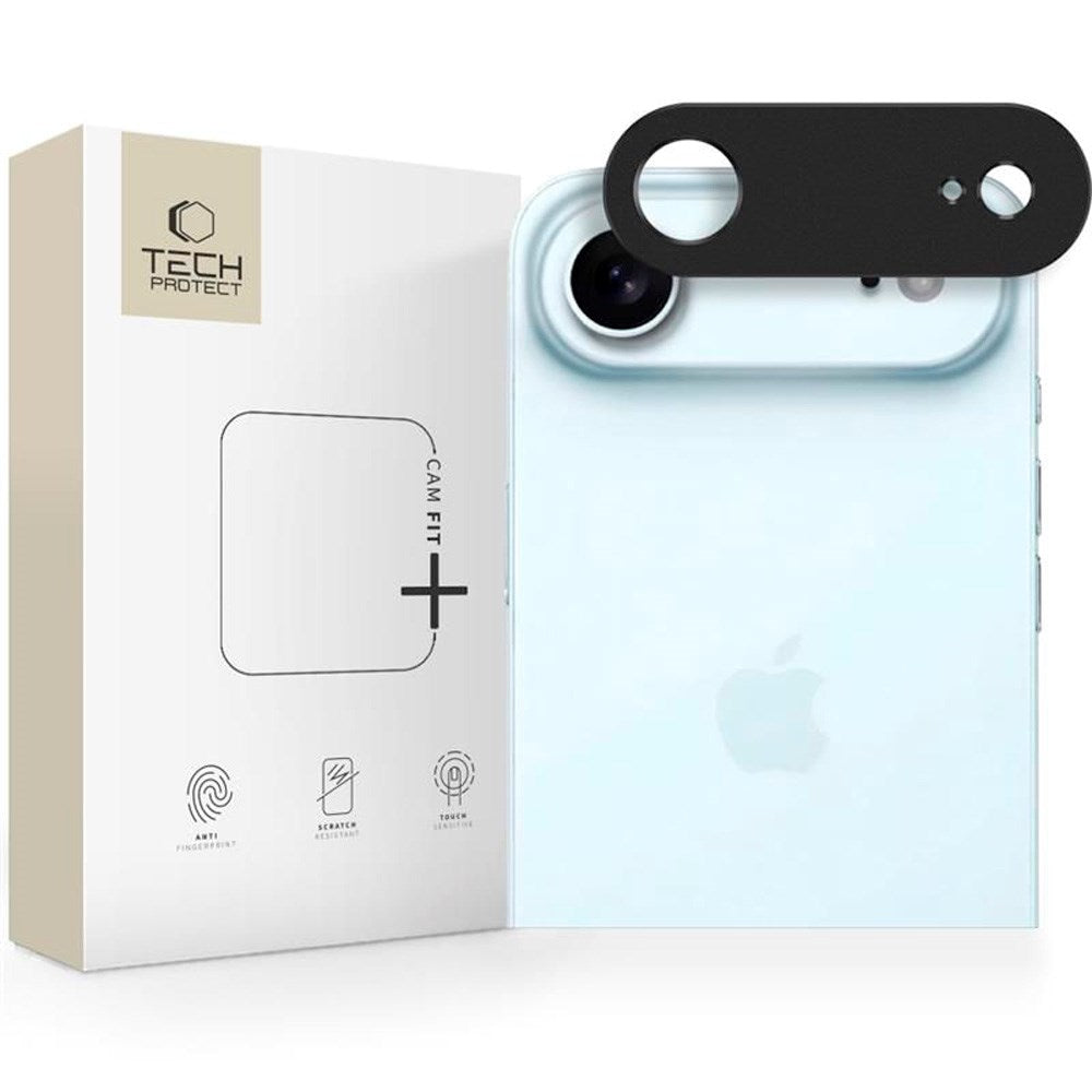 iPhone Air Tech-Protect CamAlloy Fit+ Kameralinsebeskyttelsesdeksel - Svart