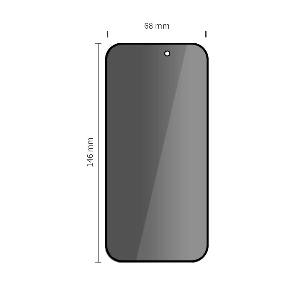 iPhone 17 / 17 Pro / 16 Pro Tech-Protect Glass Spy+ Skjermbeskyttelsesglass - Privacy Funksjon - 2 stk - Gjennomsiktig