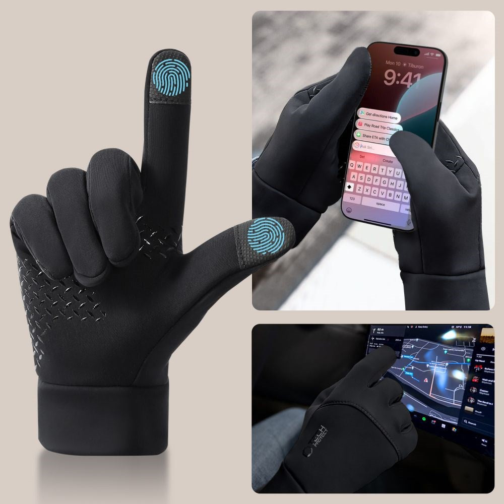 Tech-Protect Touch Screen Hansker – Størrelse M (24 x 22 cm) – Svart