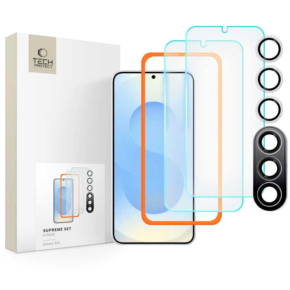 Samsung Galaxy S25 - 3-i-1 Tech-Protect Supreme Sett - Gjennomsiktig