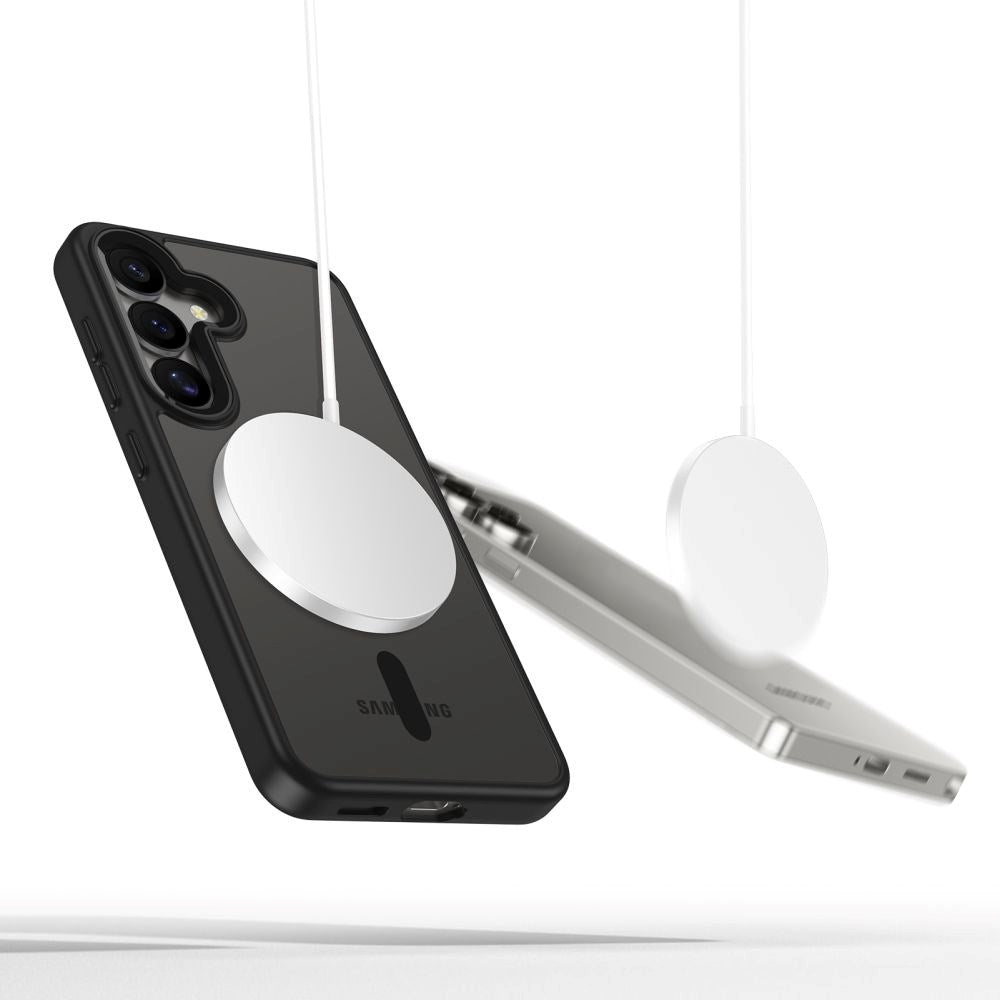 Samsung Galaxy S25 Tech-Protect Magmat Deksel - MagSafe Kompatibel - Gjennomsiktig / Svart