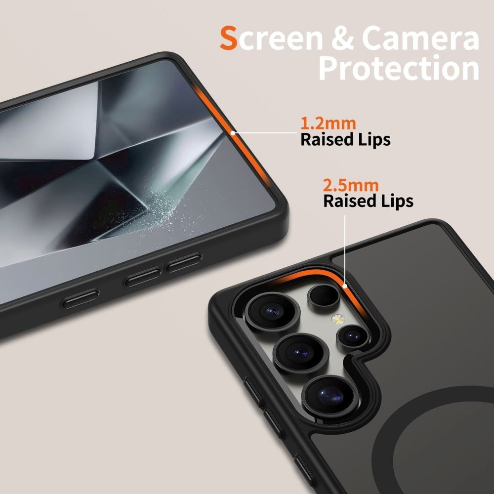 Samsung Galaxy S25 Ultra Tech-Protect Magmat Deksel - MagSafe Kompatibel - Gjennomsiktig / Svart