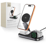 Tech-Protect A52 3-i-1 25W Trådløs Lader til Smarttelefon + Smartklokke + Øretelefoner - MagSafe / Qi2 Kompatibel - Mørkegrå