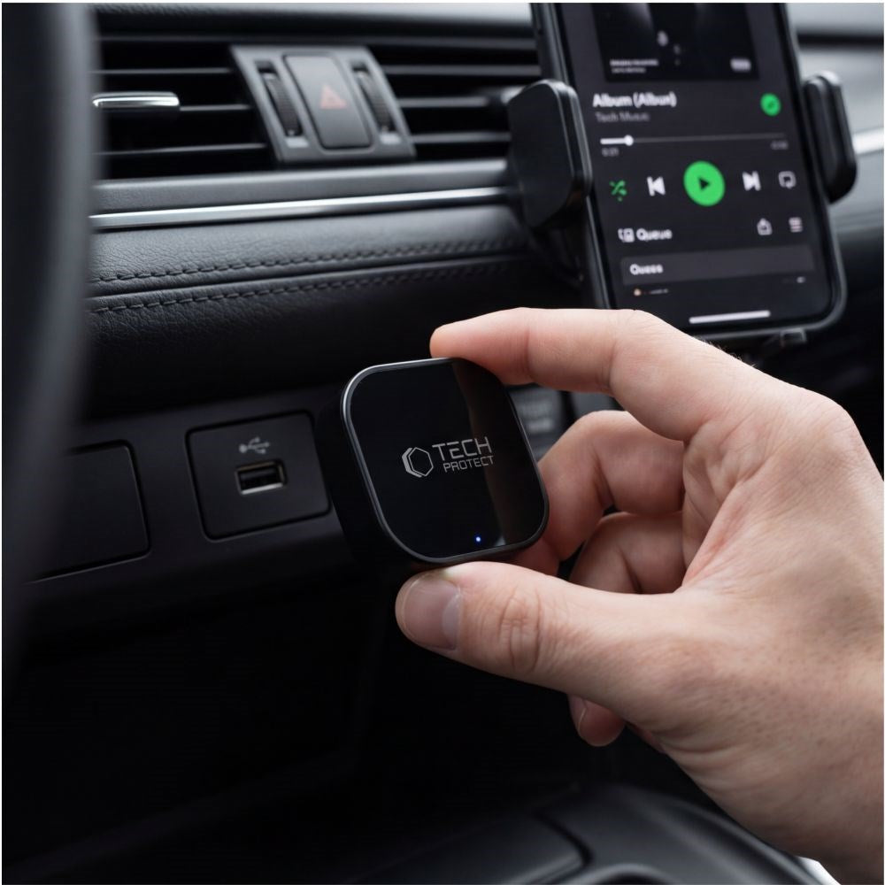 Tech-Protect UltraBoost CA01 Apple Carplay / Android Auto-Adapter med USB-A - Bluetooth / WiFi - Svart