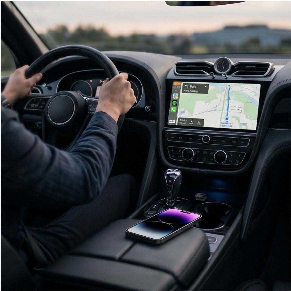 Tech-Protect UltraBoost CA01 Apple Carplay / Android Auto-Adapter med USB-A - Bluetooth / WiFi - Svart