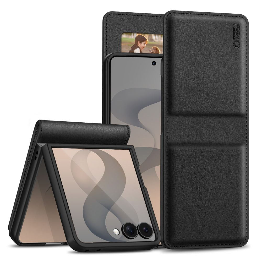 Samsung Galaxy Z Flip8 Tech-Protect Wallet Flip Deksel - Svart