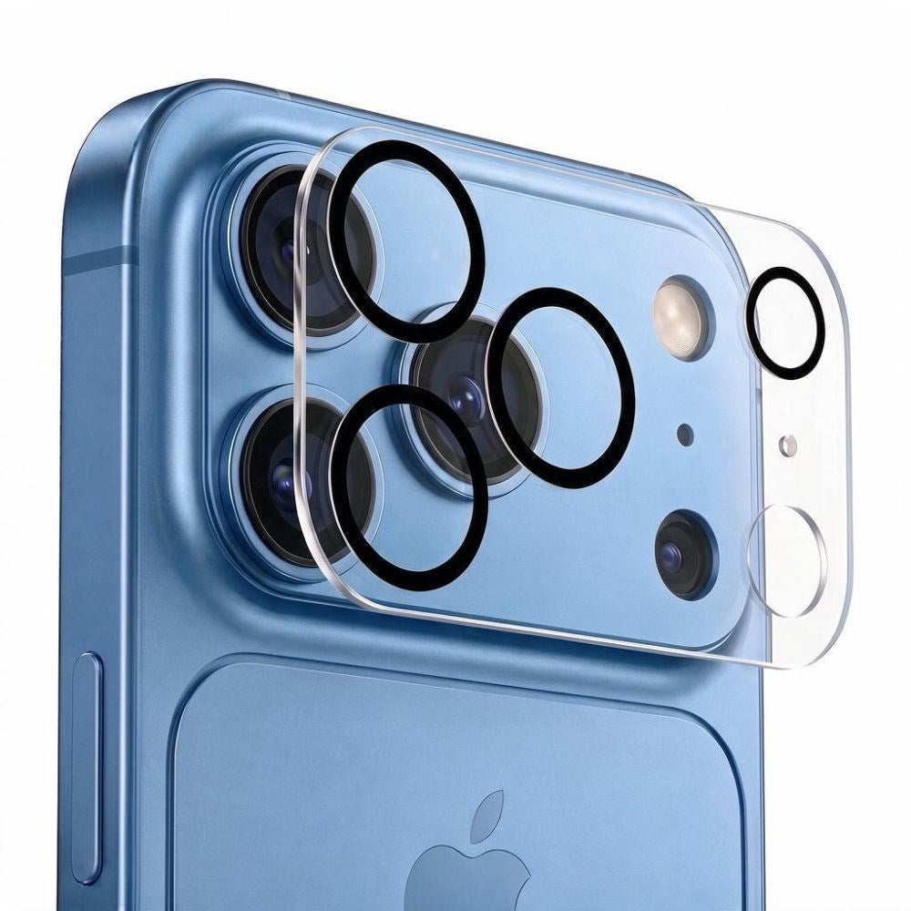 iPhone 18 Pro Max Tech-Protect Cam Fit+ Kameralinsebeskyttelsesglass - Gjennomsiktig / Svart