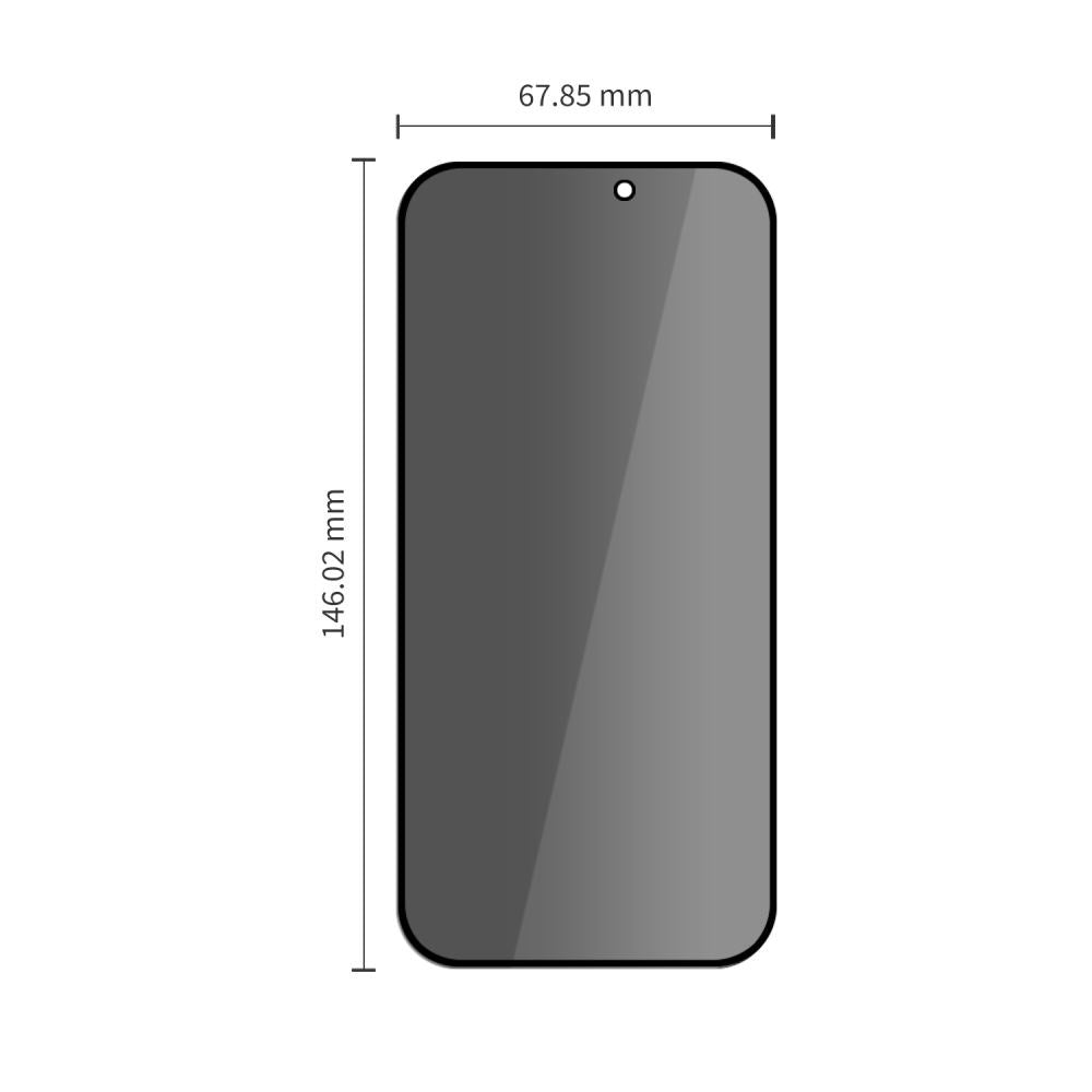 iPhone 18 Pro Tech-Protect Herdet Skjermbeskyttelsesglass - Privacy Funksjon - 2 Stk. - Gjennomsiktig