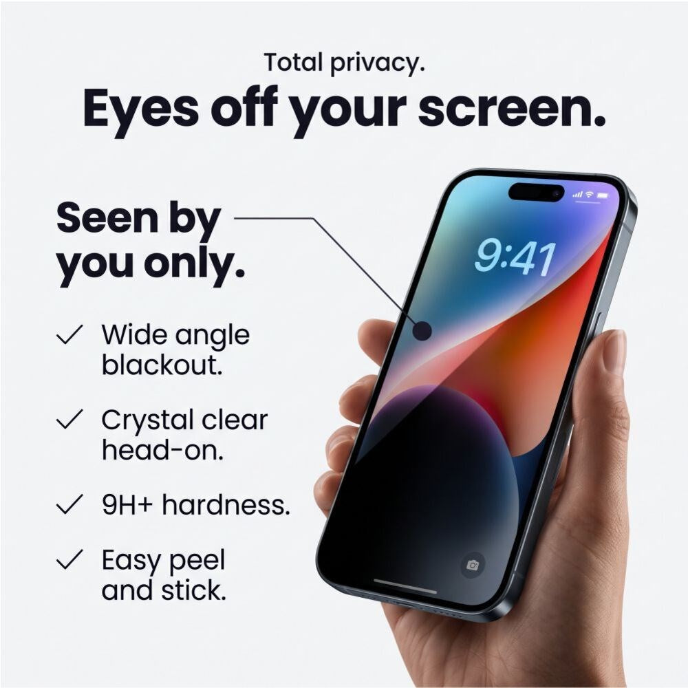 iPhone 18 Pro Tech-Protect Herdet Skjermbeskyttelsesglass - Privacy Funksjon - 2 Stk. - Gjennomsiktig